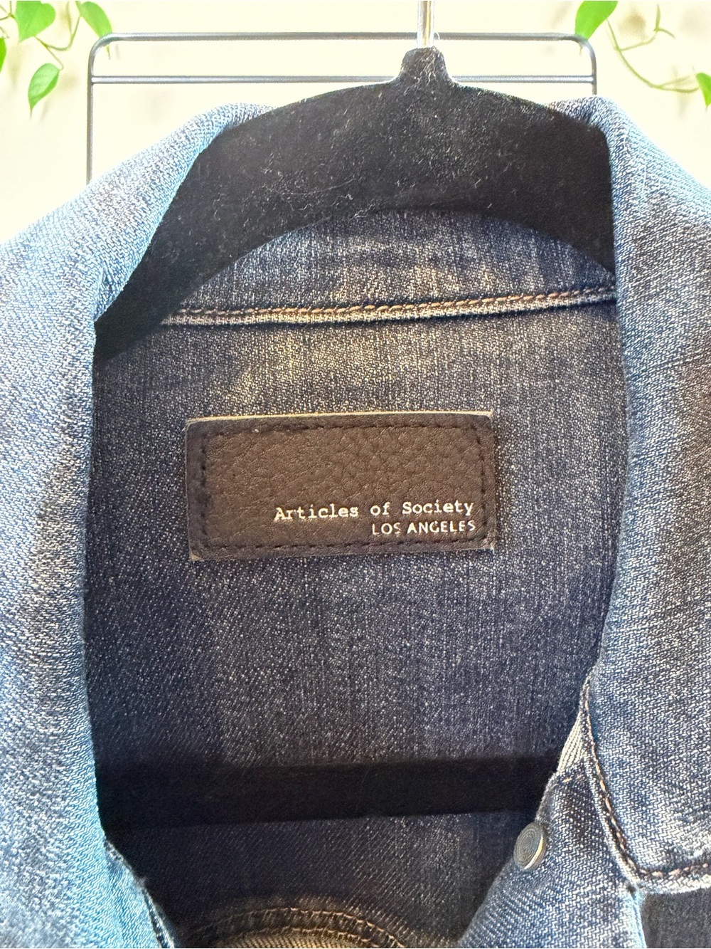 Articles Of Society Medium Blue Distressed Denim Jacket - Picture 3 of 3